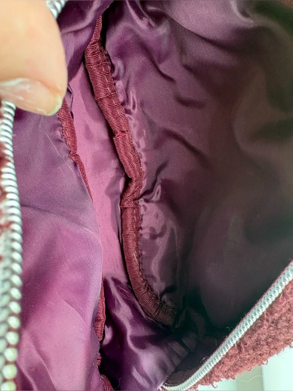 Ulta Beauty Burgundy Textured Cosmetic Bag
